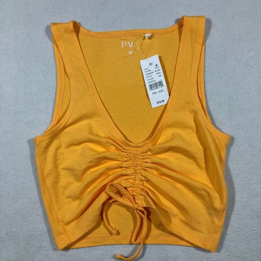 Pacsun Top Womens Small Crop Top Bright Orange Tangerine Pac Cares Eco NEW $20